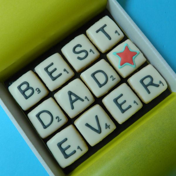 BEST DAD EVER Scrabble Cookie Card